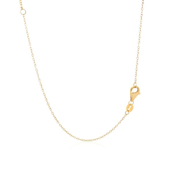 14k Yellow Gold 18 inch Two Strand Necklace with Circle and Bar Pendants - Image 2