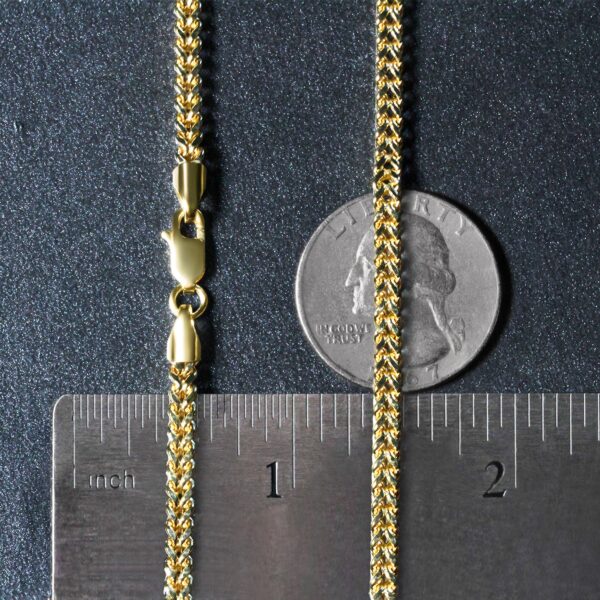 3.2mm 14k Yellow Gold Square Franco Chain - Image 6