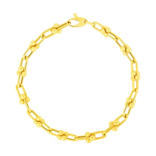 14k Yellow Gold 7 1/2 inch Jax Chain Bracelet - Image 2