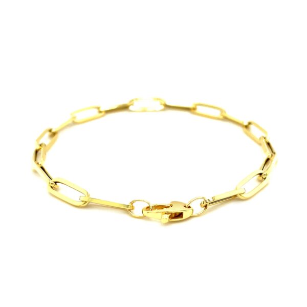 14K Yellow Gold Bold Paperclip Chain Bracelet - Image 2