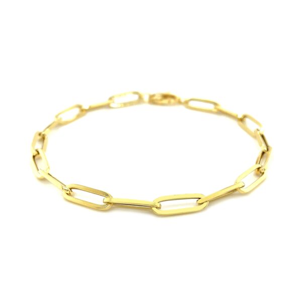 14K Yellow Gold Bold Paperclip Chain Bracelet - Image 3