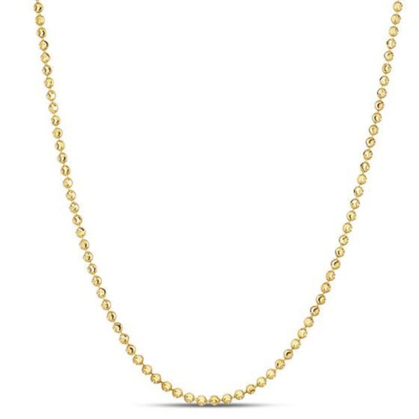 Moon Cut Bead Chain in 14k Yellow Gold (2.0 mm) - Image 2