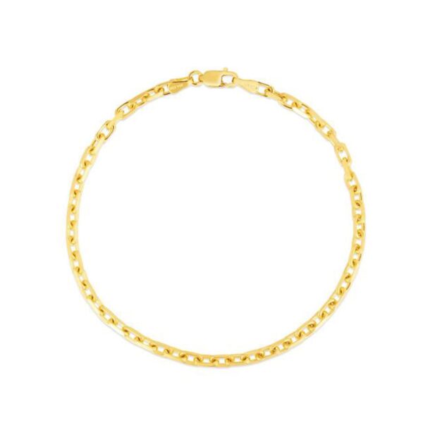 2.5mm 14k Yellow Gold French Cable Chain Bracelet - Image 2