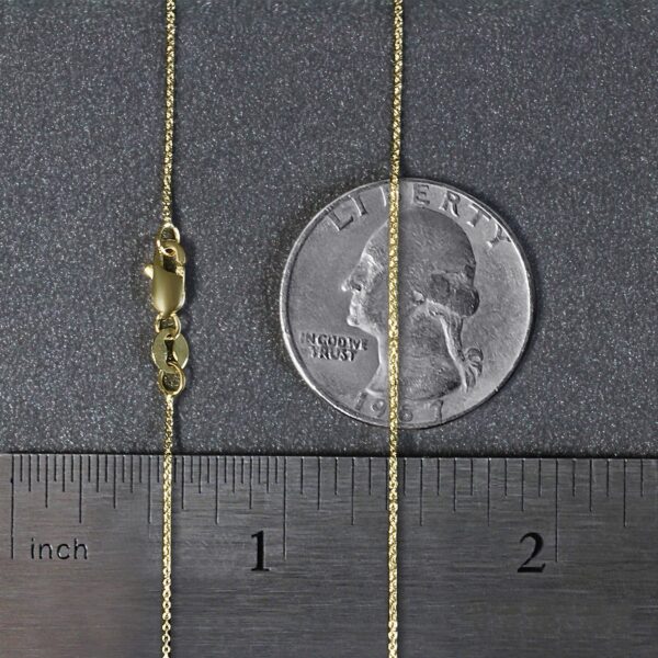 14k Yellow Gold Cable Link Chain 0.5mm - Image 4