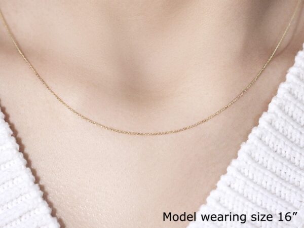 14k Yellow Gold Cable Link Chain 0.5mm - Image 5