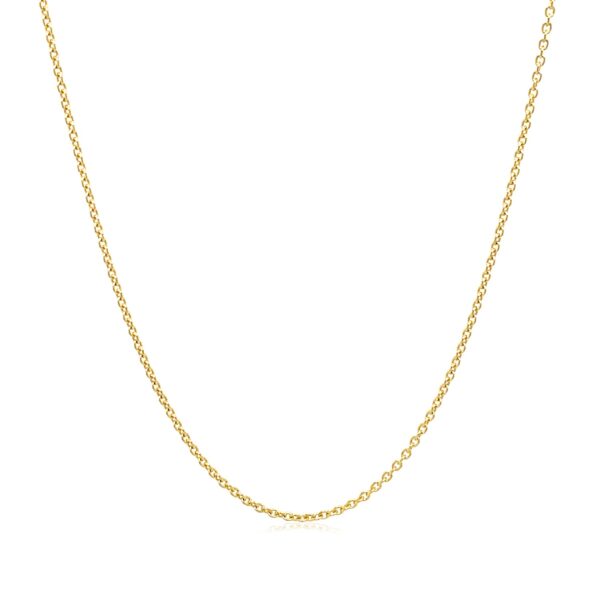 14k Yellow Gold Round Cable Link Chain 1.1mm - Image 2