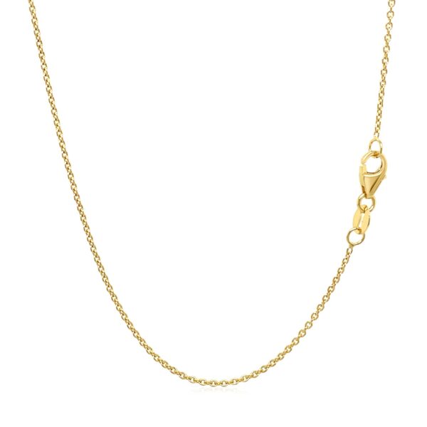 14k Yellow Gold Round Cable Link Chain 1.1mm - Image 3