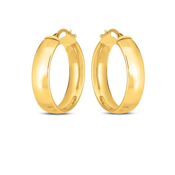 14k Yellow Gold Wedding Band Hoops (25mm) - Image 2