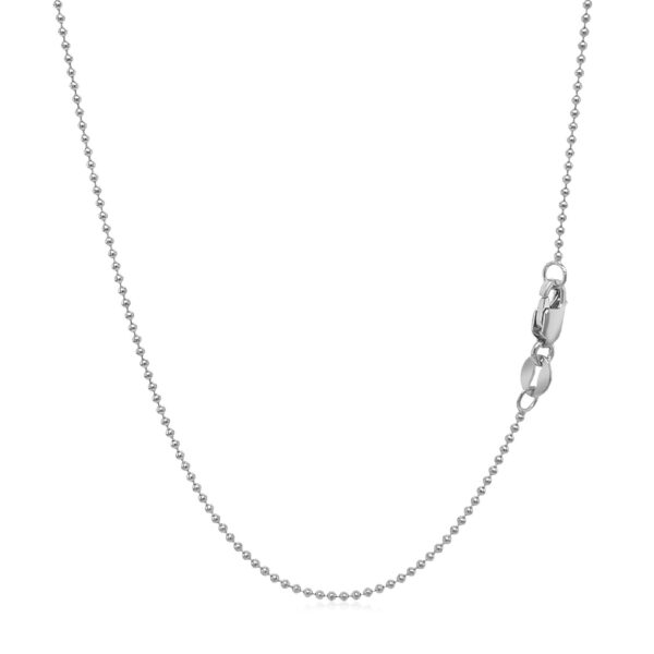 14k White Gold Bead Chain 1.0mm - Image 3