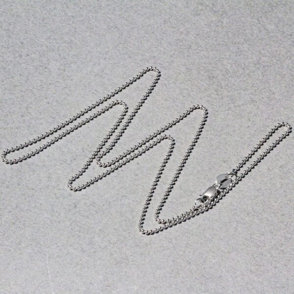 14k White Gold Bead Chain 1.0mm - Image 5