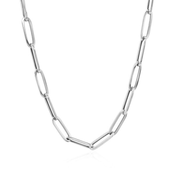 14k White Gold Bold Paperclip Chain (4.2 mm) - Image 2