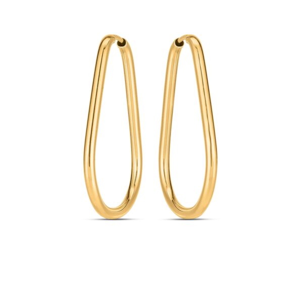 14k Yellow Gold Endless Pear Hoop Earrings - Image 2