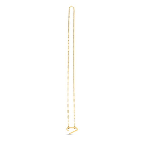 14k Yellow Gold Elongated Link Paperclip Necklace - Image 3