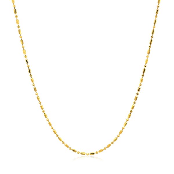 14k Yellow Gold Diamond-Cut Bead Chain 1.0mm - Image 2