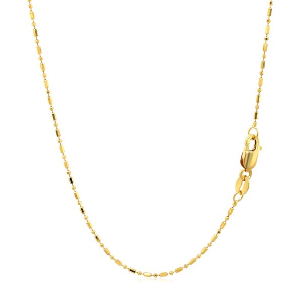 14k Yellow Gold Diamond-Cut Bead Chain 1.0mm - Image 3