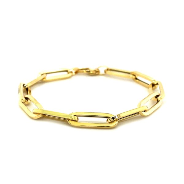 14K Yellow Gold Extra Wide Paperclip Chain Bracelet - Image 2