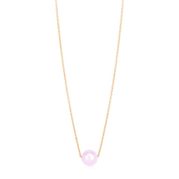 14k Rose Gold Pearl Solitaire Necklace