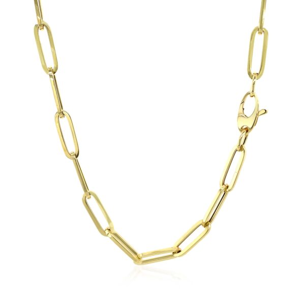 14K Yellow Gold Bold Paperclip Chain (4.2 mm) - Image 3