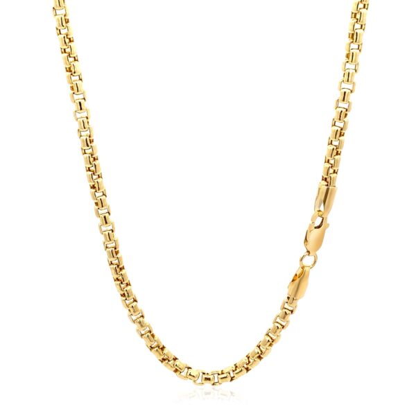 3.4mm 14k Yellow Gold Round Box Chain - Image 3