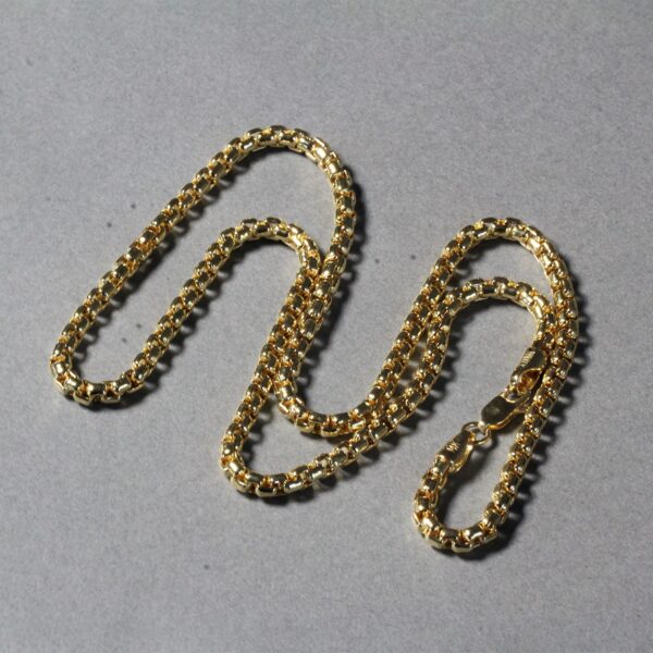 3.4mm 14k Yellow Gold Round Box Chain - Image 5