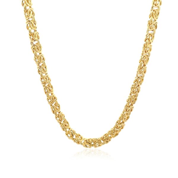 14k Yellow Gold Fancy Byzantine Chain Necklace - Image 2