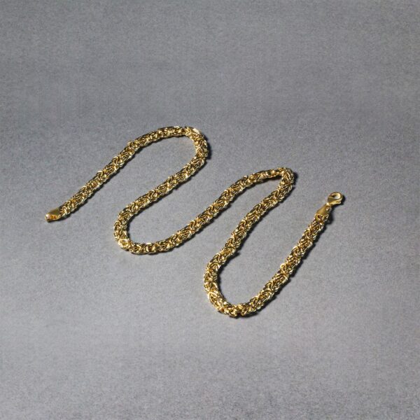 14k Yellow Gold Fancy Byzantine Chain Necklace - Image 4