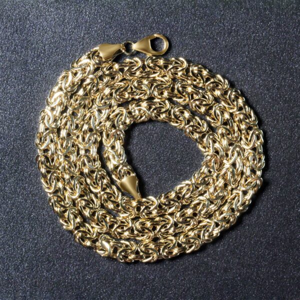 14k Yellow Gold Fancy Byzantine Chain Necklace - Image 5