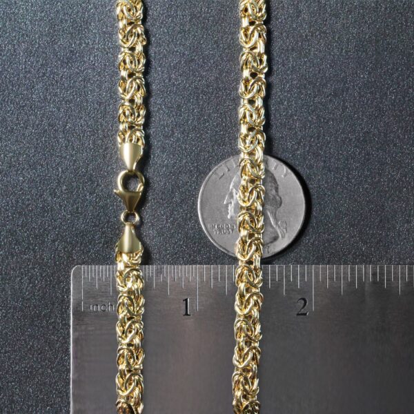 14k Yellow Gold Fancy Byzantine Chain Necklace - Image 6