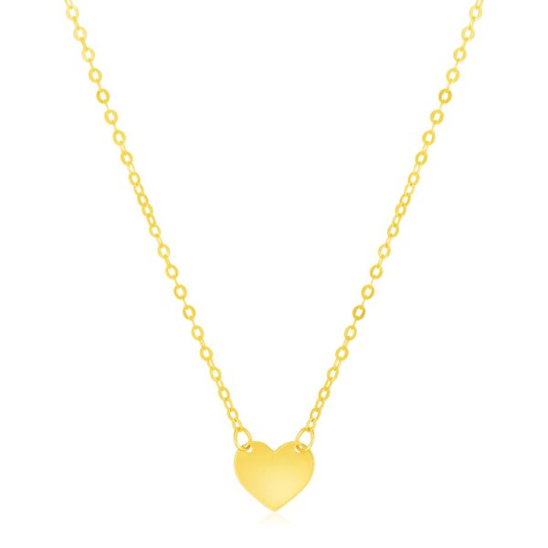 14k Yellow Gold Polished Mini Heart Necklace