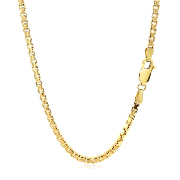 2.5mm 14k Yellow Gold Semi Solid Box Chain - Image 3