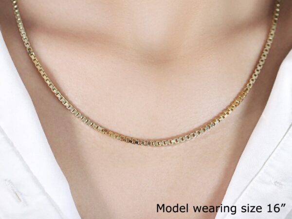 2.5mm 14k Yellow Gold Semi Solid Box Chain - Image 4