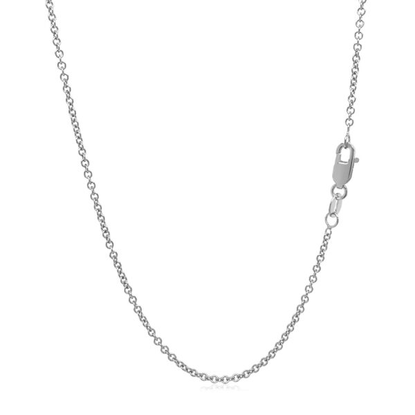 14k White Gold Round Cable Link Chain 1.5mm - Image 3