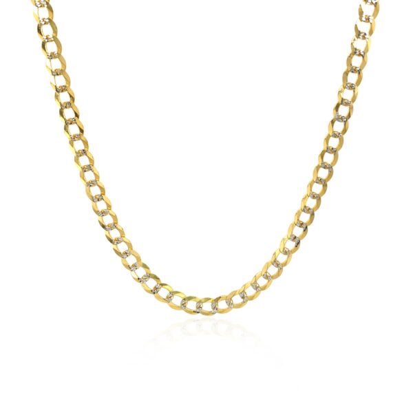 3.2 mm 14k Two Tone Gold Pave Curb Chain - Image 2