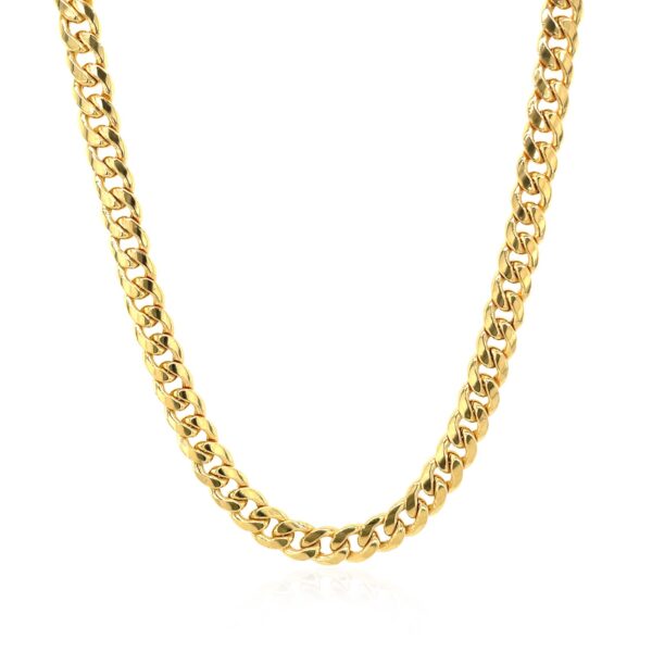 4.5mm 14k Yellow Gold Miami Cuban Semi Solid Chain - Image 2