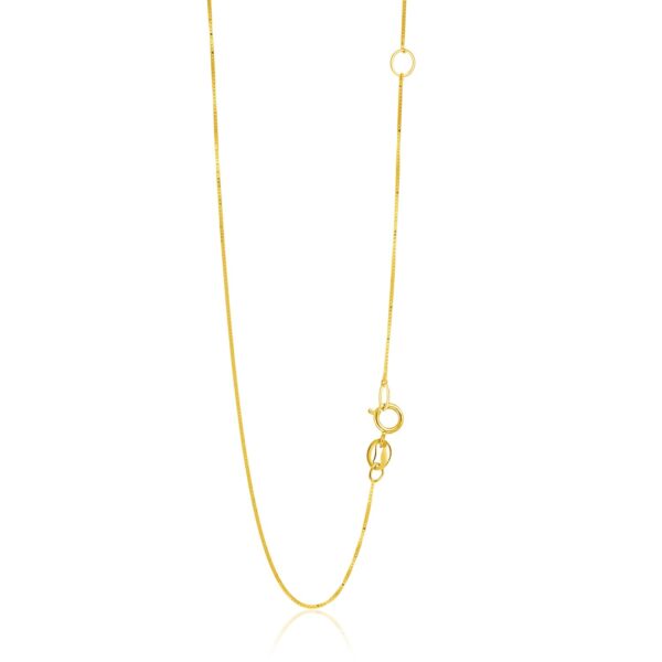 14k Yellow Gold Adjustable Box Chain 0.6mm