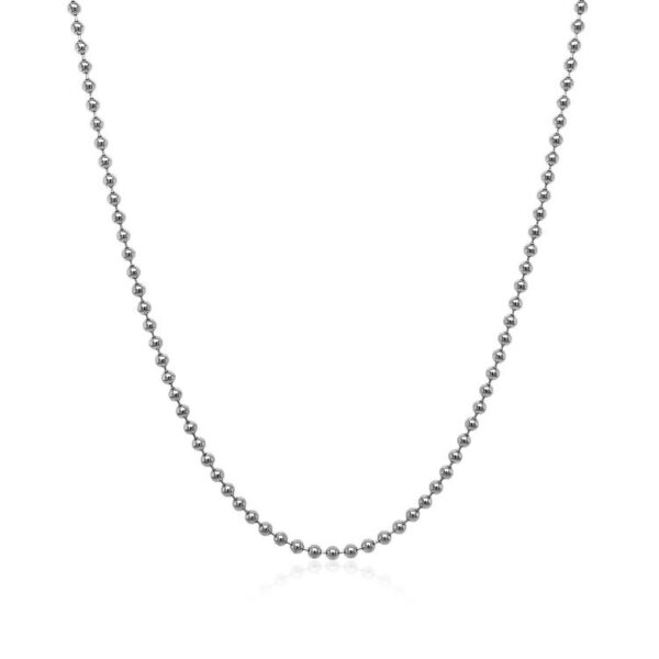 14k White Gold Bead Chain 1.5mm - Image 2