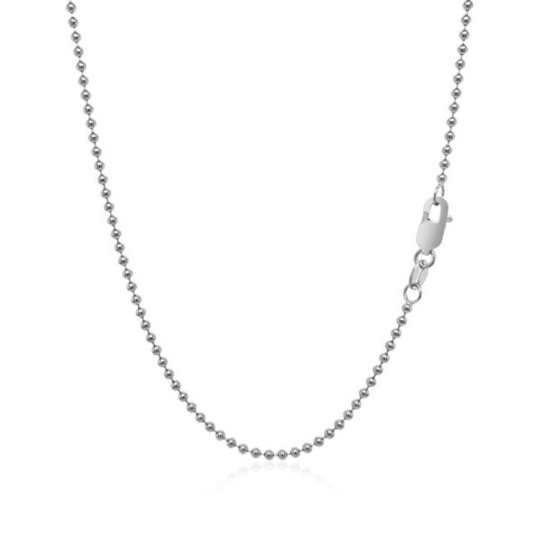 14k White Gold Bead Chain 1.5mm - Image 3