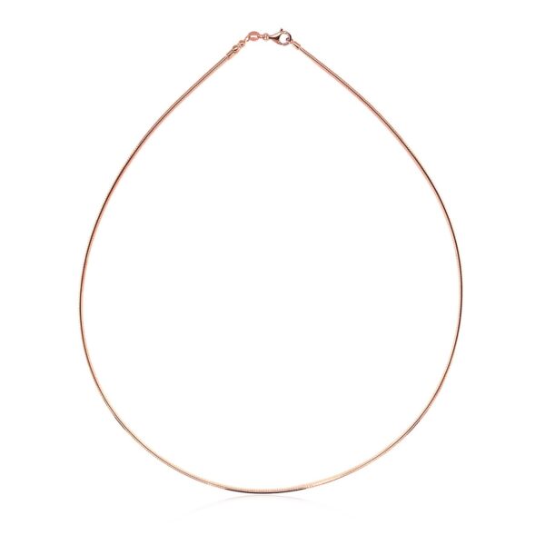 14k Rose Gold Necklace in a Round Omega Chain Style - Image 2