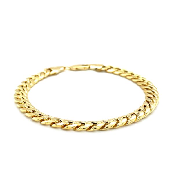 6.7mm 14k Yellow Gold Miami Cuban Semi Solid Bracelet - Image 2