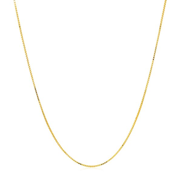 Double Extendable Box Chain in 14k Yellow Gold (0.6mm) - Image 2