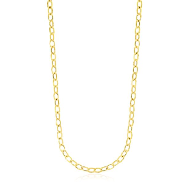 14k Yellow Gold Cable Chain Style Polished Necklace