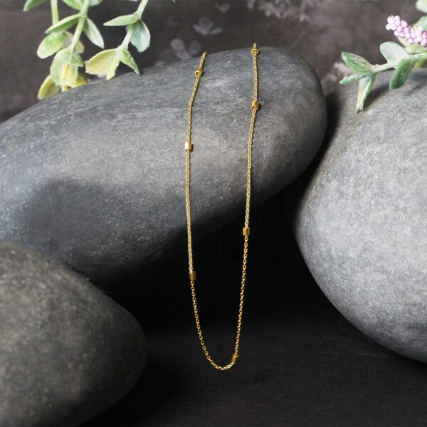 Bead Links Pendant Chain in 14k Yellow Gold (1.5mm) - Image 2