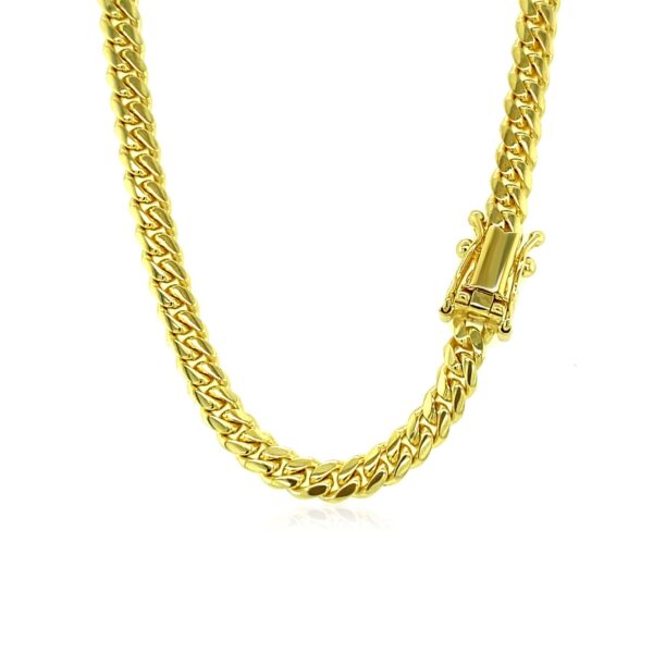 3.9mm 10k Yellow Gold Classic Miami Cuban Solid Chain - Image 3