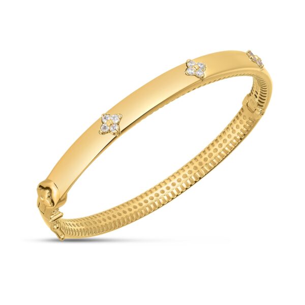 14k Yellow Gold Trilogy Diamond Bangle - Image 2