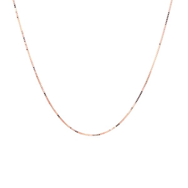 14k Rose Gold Classic Box Chain 0.4mm - Image 2