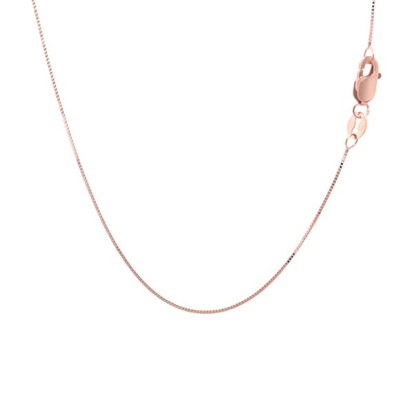 14k Rose Gold Classic Box Chain 0.4mm - Image 3