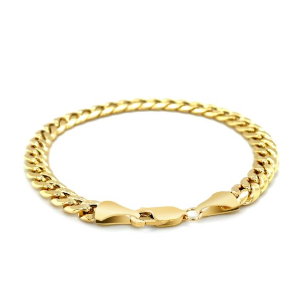 6.9mm 14k Yellow Gold Semi Solid Miami Cuban Bracelet - Image 3