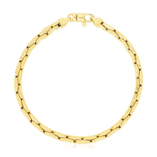 14k Yellow Gold High Polish Compressed Cable Link Bracelet - Image 2