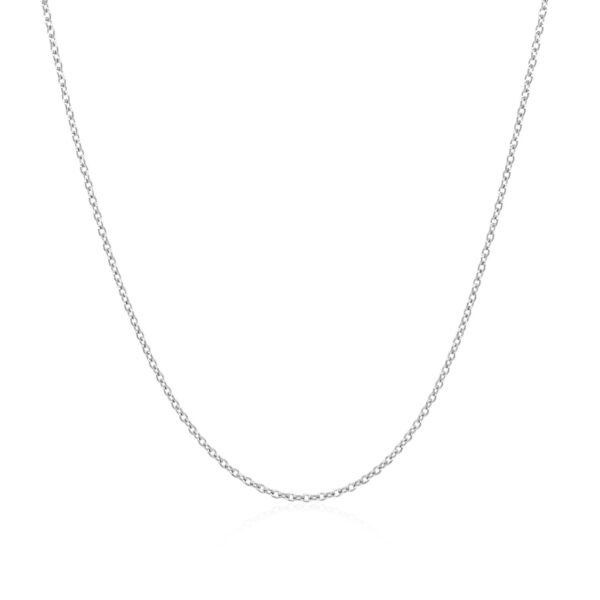 14k White Gold Oval Cable Link Chain 0.7mm - Image 2