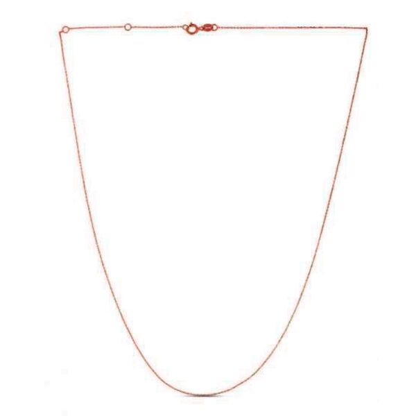 Double Extendable Diamond Cut Cable Chain in 14k Rose Gold (0.80mm) - Image 3